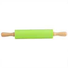 Back-Nudelholz mit Antihaft-Silikonoberfläche und Holzgriff für Teig, Kekse, Gebäck, Pizza, Kuchenböden, natürliche Steinstruktur, schnelles