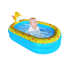 Inflatable Pool with Sprinkler Dinosaur Theme Wading Pool For Outdoor Kids Play Center For Boys And Girls