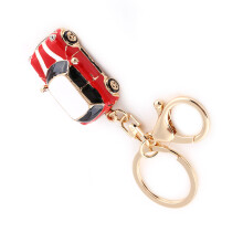 Alloy Classic Red 3D Hollow Mini Sporty Car Key Chain Bag Charm (11cm)