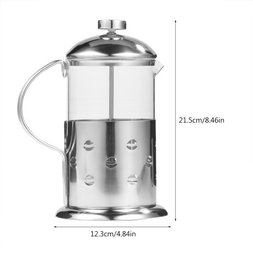 Κομψή καφετιέρα και τσαγιέρα French Press, σχεδιασμός από ανοξείδωτο ατσάλι, σύστημα 1