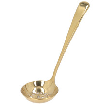 Cucharón de acero inoxidable para servir sopa, cucharón de acero inoxidable con mango ergonómico, cucharón de metal 304 con acabado pulido