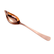 Colheres com revestimento de titânio em ouro rosa, elegantes e resistentes à ferrugem. Feitas em aço inoxidável 304, com design ergonômico para