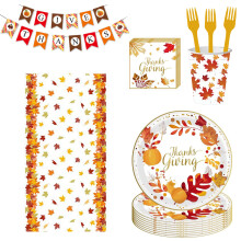 Harvest Celebrations Deluxe, accesorii pentru petrecerea de Ziua Recunoștinței cu tematică de toamnă, set de tacâmuri de unică folosință din