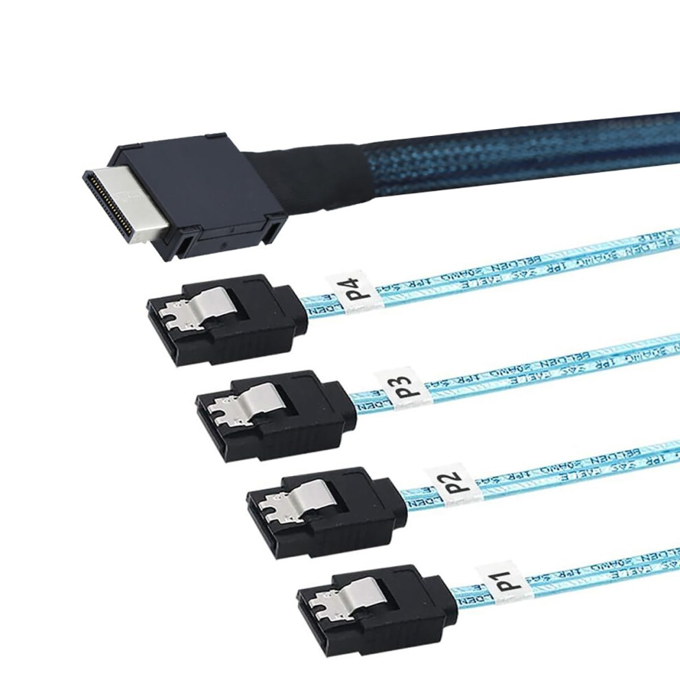 Oculink Pcie Sas Sff8611 4I To 4X Sata 7P Server Cable 0.5M Internal Flattoflat 12Gbps 32Awg Blue 9105992244201