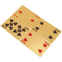 Luxus Fake-Goldfolien-Pokerkarten mit Holzbox – Wasserdicht & Langlebig