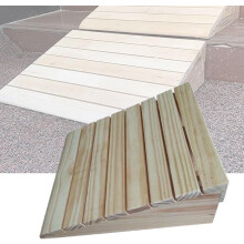 Rubber Ramps Wooden Kerb Ramp, Indoor And Outdoor Use, Movable Driveway Ramp, Sturdy, 31x30x11 cm (12.2x11.8x4.3 in)