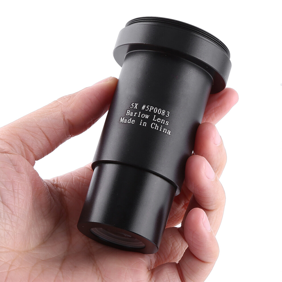 Aluminium 5X Astronomical Telescope Barlow Lens 1.25 Inch Black 4601363022386