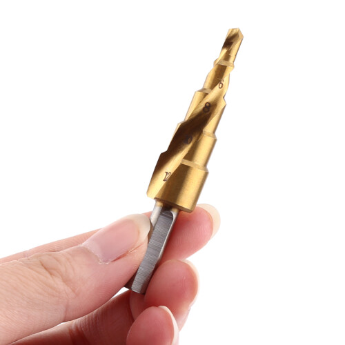 Step Drill Bit 4mm-12mm HSS Spiral Flute Triangular Shank for Metal & Wood 2