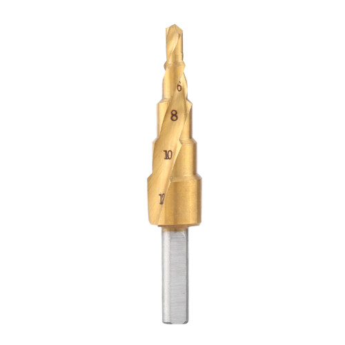 Step Drill Bit 4mm-12mm HSS Spiral Flute Triangular Shank for Metal & Wood 1