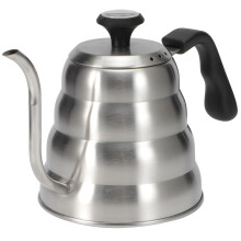 Roestvrijstalen waterkoker met zwanenhalsuitloop en ingebouwde thermometer, geschikt voor filterkoffie met ergonomische handgreep en