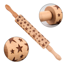 Leichtgängige Kugellager, bestickter Nudelholz aus Holz, feuchtigkeitsbeständiges Buchenholz, pflegeleichtes Hartholz, perfekte Geschenkidee, tief