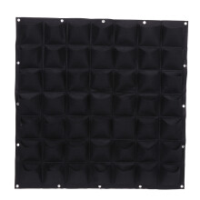 Felt Material Planters, Reusable Multi-Pocket Gardening Bags for IndoorOutdoor Vertical Wall Decor (Black)
