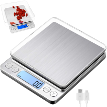 Balance de cuisine numérique, plateau en acier inoxydable, design compact avec fonctions intelligentes, écran LCD rétroéclairé pour une lecture