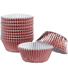 Strahlende Mini-Muffinförmchen aus Folie, silberne Backförmchen für Partys und mehr, lebensmittelechte Einweg-Muffinförmchen aus Papier für