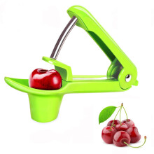 Cherry Pitter OneHanded Operation, Stone Remover, Seed Remover, Scoop Design, Green