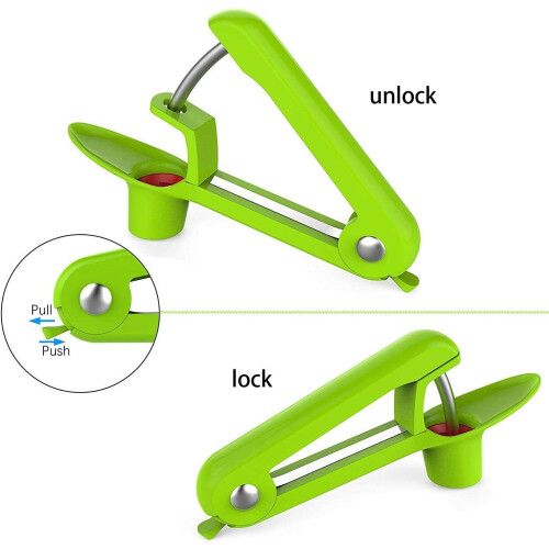 Cherry Pitter OneHanded Operation, Stone Remover, Seed Remover, Scoop Design, Green 1
