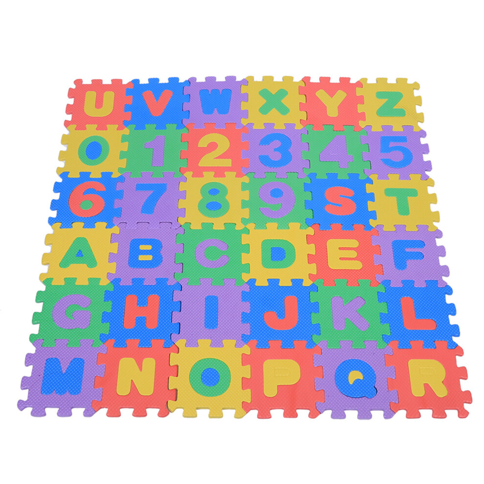 Baby Kids EVA Foam Play Mat 36Pcs with Numbers & Letters Soft Crawling Pad