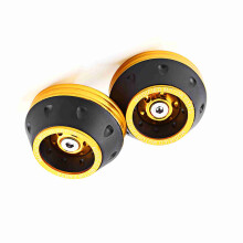 Motorbike Front Fork Wheel Sliders CNC Aluminum Gold for Scooter Moped