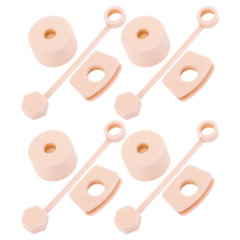 Reusable Straw Tips Lids for Stanley Cups 30oz & 40oz, Silicone Spill Stopper Set with Dust-Proof Drinking Straw Caps, Square and Round Leak Stoppers
