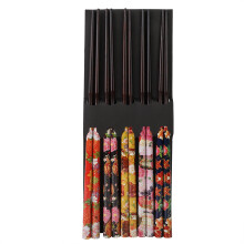 Återanvändbara bambu ätpinnar japansk stil asiatisk mat bestick halkfri design miljövänliga trä presentset ätpinnar hälsosamma och säkra