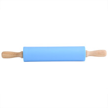Rolo de massa de silicone antiaderente para cozinha com cabo de madeira, ideal para biscoitos, pizzas, massas de torta, macarrão caseiro e muito
