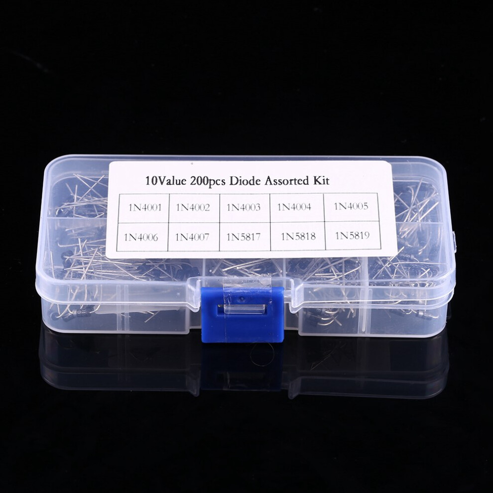 Rectifier Diode Assortment 200Pcs 10 Types 1N4001 To 1N5819 In Box 9381363030141