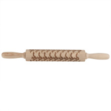 Küchenhelfer zum Backen, Ananas-Muster-Teigroller, Antihaft-Teigroller für gesundes und hygienisches Backen, 5 x 43 cm, aus Naturholz, geprägt
