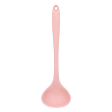Cuchara de sopa de silicona resistente al calor, cucharón largo con mango ergonómico para servir líquidos calientes, utensilio de cocina seguro