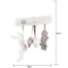 Niedliches Kaninchen-Babystuhlspielzeug mit Rasseln & Melodien – 20x21cm