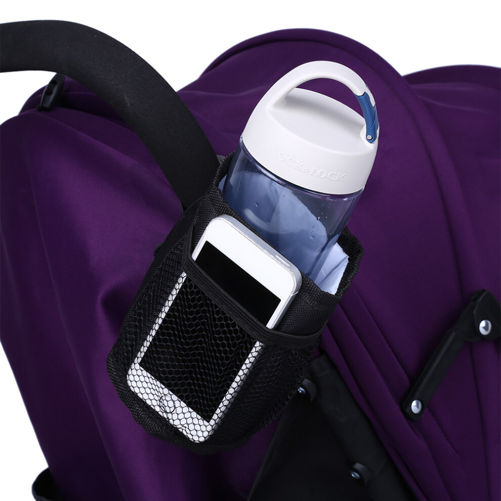 Black Oxford Baby Bottle Water Holder, Insulated Stroller Bag, 10x14cm