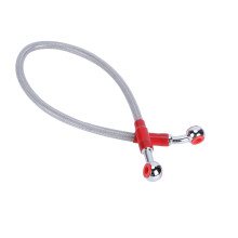 Motorcycle Brake Oil Line Fitting 45cm Grey Stainless Steel Braided Tube