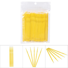 100 Stück Einwegbürsten für Wimpern Mascara, 10 cm, fusselfrei, gelb