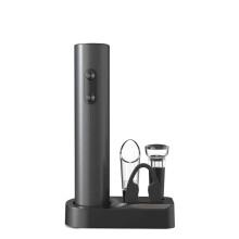 Tire-bouchon automatique réutilisable avec coupe-capsule, ouvre-bouteille électrique compact sans fil, en acier inoxydable, à bouton unique.