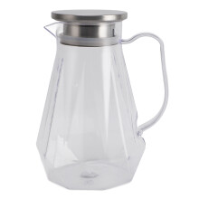 Varmebestandig akrylkanne, blyfri gjennomsiktig mugge med håndtak og lokk for varme kalde drikker, enkel å rengjøre minimalistisk designkanne for