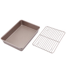 Antihaft-Backblech, robuste Pfanne aus Kohlenstoffstahl, goldener 33 cm (13 Zoll) Backrost aus natürlichem Aluminium, spülmaschinenfest
