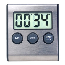 Minuteur de cuisine numérique avec base magnétique, en acier inoxydable, grand écran LCD clair avec compte à rebours et affichage clair, réglable