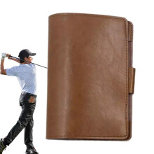 Golf Scorecard Book Custom Brown Scorecard Case, WaterResistant Scorecard Pouch, Yardage Golf Scorecards Organizer