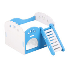 Haustier Hamster Kleines Tier Schloss Schlafhaus Nest Blau 15x11x11cm