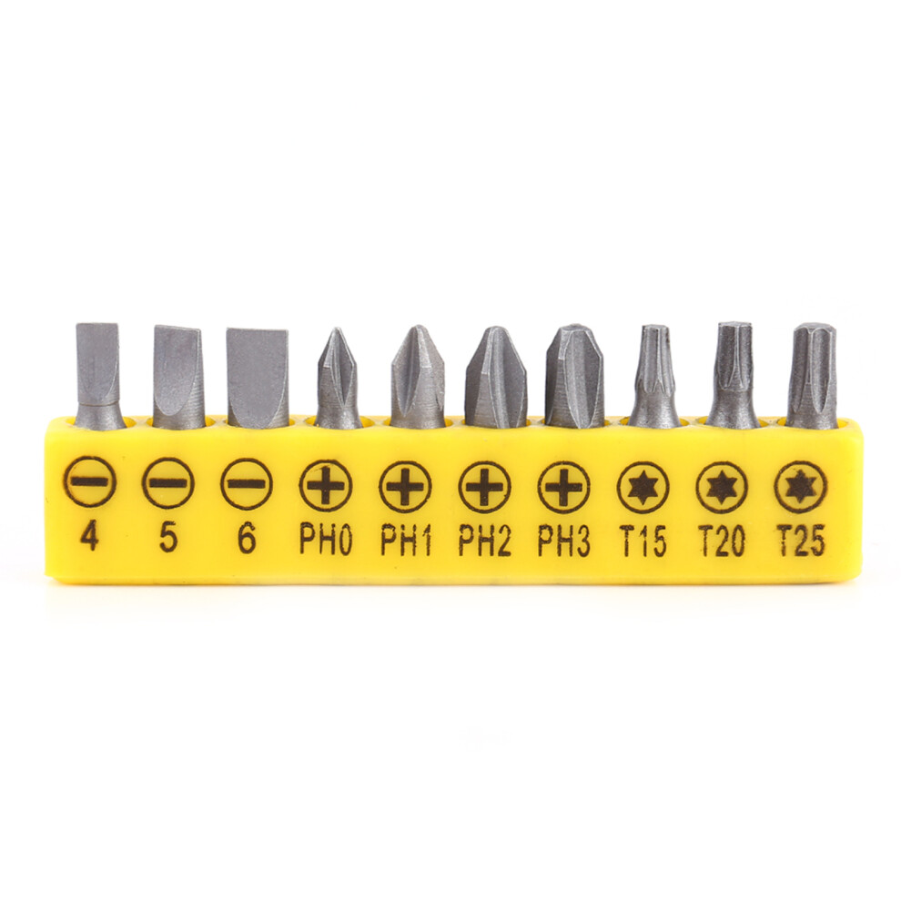 Manual Screwdriver Set With 10 Interchangeable Bits, Compact And Durable 7901363039849