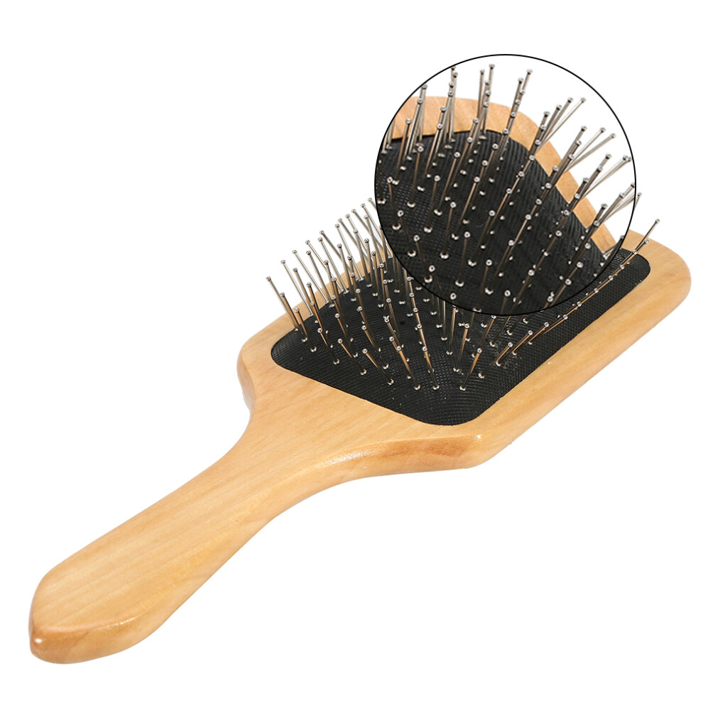 Unisex Wood Steel Needle Comb For Scalp Massage & Hairdressing