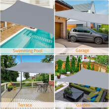 Stilfulde havemøbelhynder i grå, komfortabel støtte med Sunbrella-stof, vandafvisende terrassepuder med lav vedligeholdelse, størrelse 3x4m,