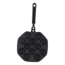 Takoyaki-grillpanne med tykt plasthåndtak, hengende hull, lett å rengjøre, aluminiums takoyaki-grillpanne med 12 hull for hjemmekjøkken,