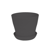 Robuste sprøjtestøbte plantepotter, farverig rund plantepotte til hjem og haveindretning, moderne enkelt design med indbygget dræning H