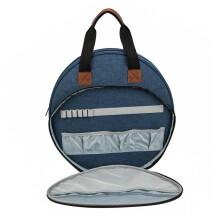 Large Capacity Embroidery Project Handbag Cross Stitch Lovers Beginners Sturdy Handle Zipper Pocket Organizer Blue