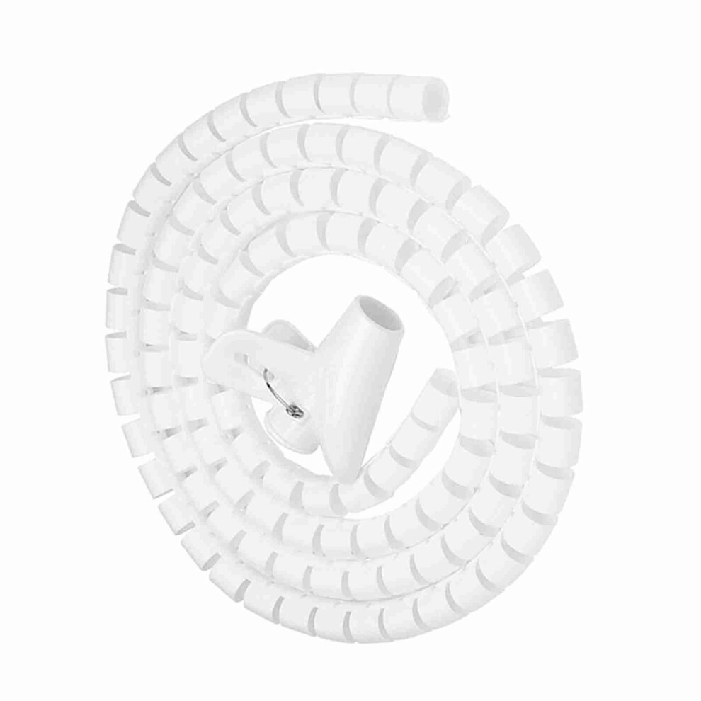 Wire Cable Keeper Spiral Tube 1.5M X 16Mm White Flexible Cord Organizer 5051363043994
