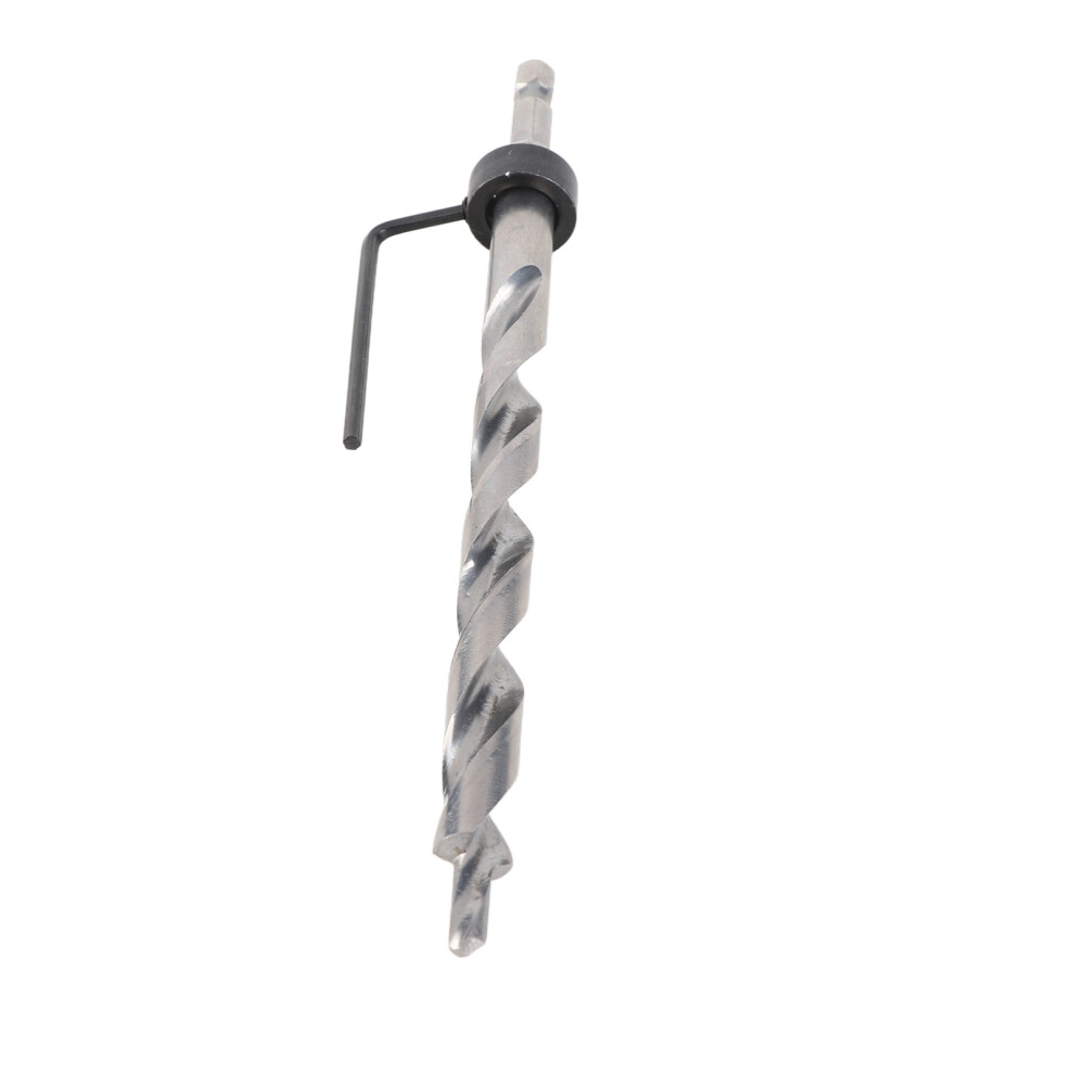 3/8" Spur Point Drill Bit With Adjustable Depth Stop & Hex Shank For Wood 5041363042455