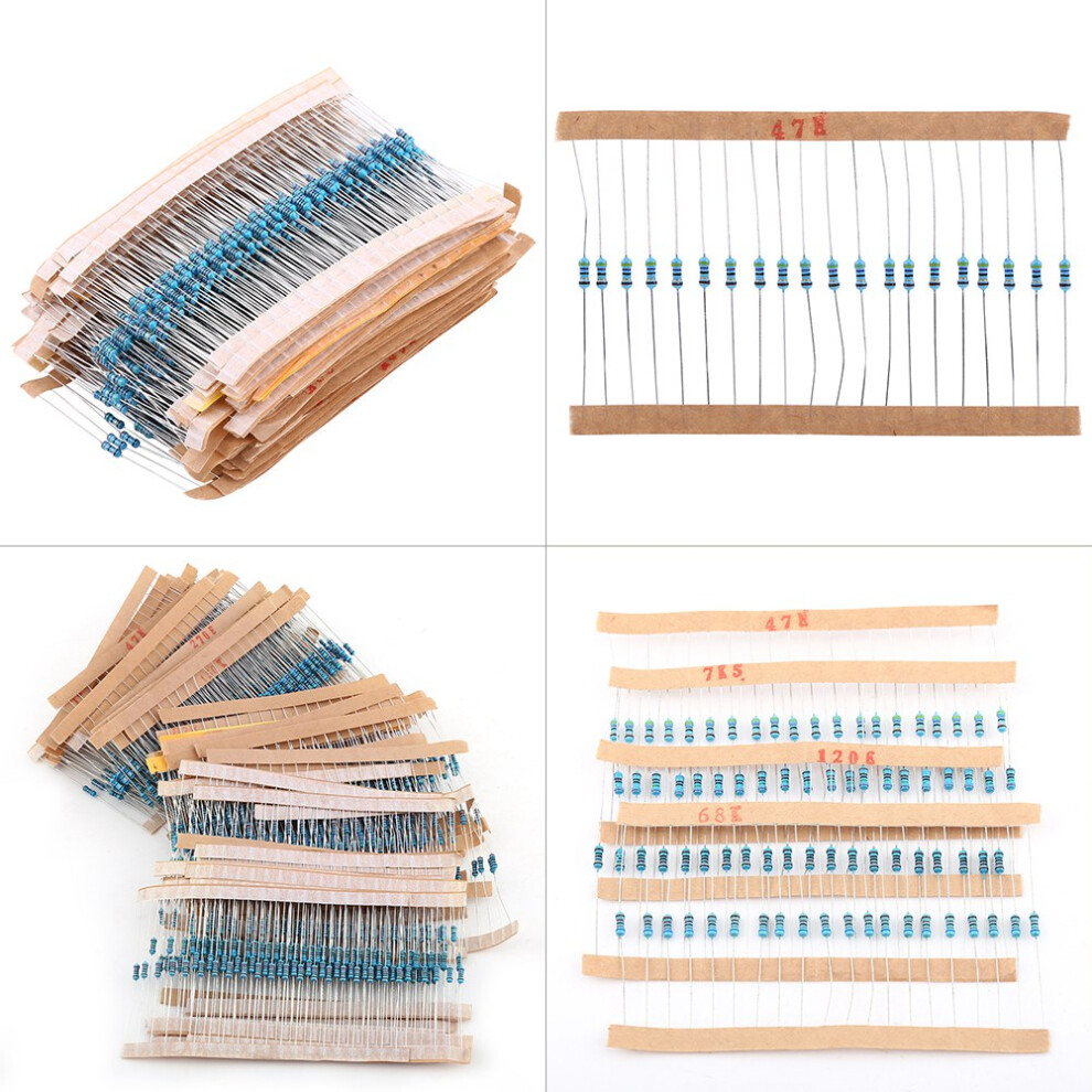 1280Pcs Metal Film Resistors Set 1/4W 1Â10M Ohm Assortment For Diy Projects 4021363044797
