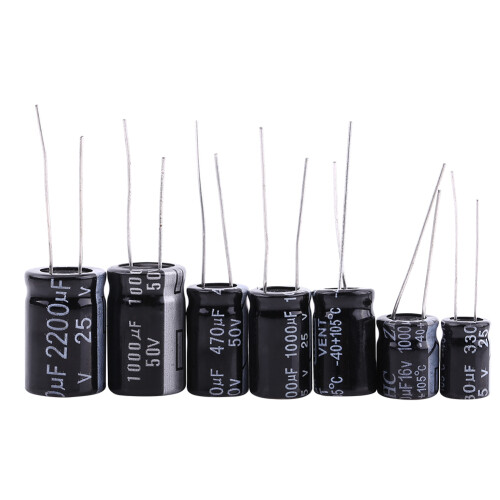 Capacitor Assortment Kit 125pcs 1uF-2200uF 25 Values Electrolytic Capacitors 1