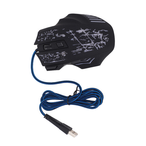7-Button Wired Optical Gaming Mouse 2400DPI Black 13x8.5x4cm 1