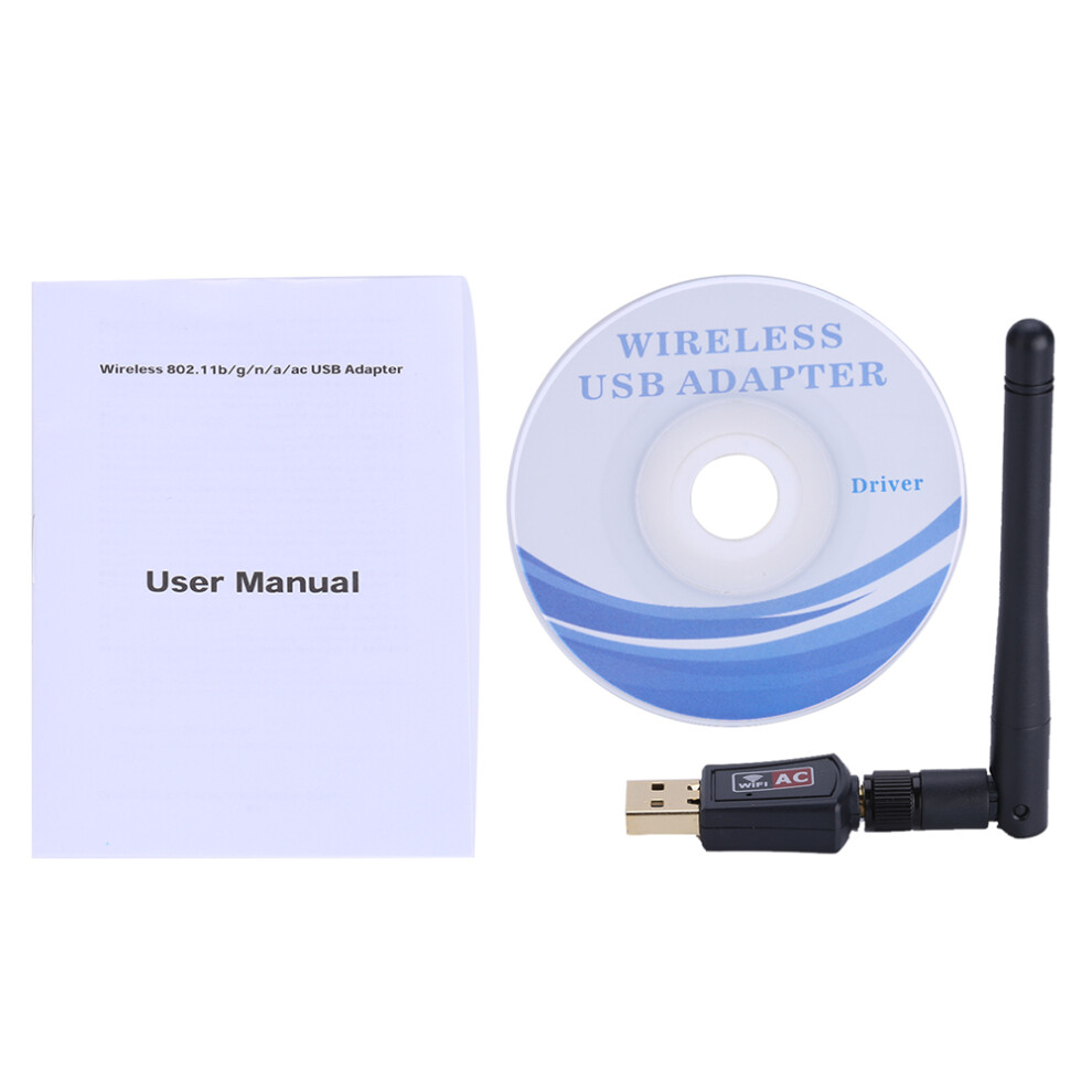 Wireless Network Card 600M Usb Adapter With Dual Band Antenna 4961363045809